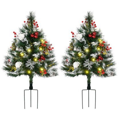 Pre-Lit Artificial Christmas Trees 2 ft — Set of 2