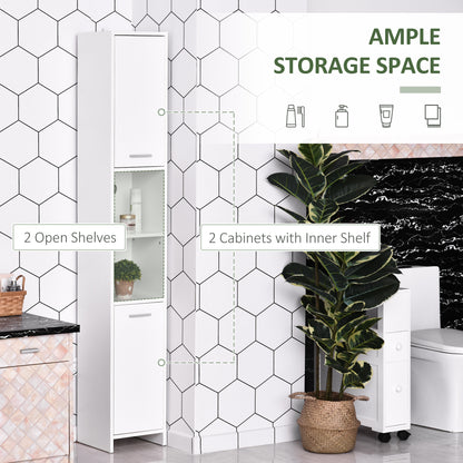 Mueble de baño alto y estrecho de madera