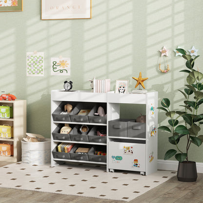 4-Tier Toy Storage Organizer with 11 Fabric Bins