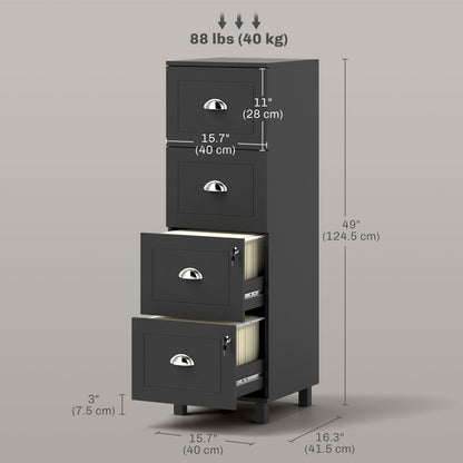 4-drawer office file cabinet with lock