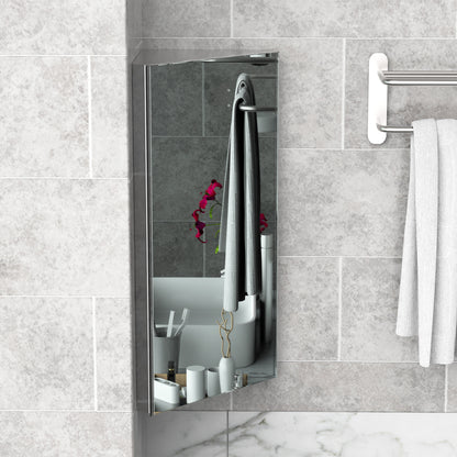 Wall mounted stainless steel bathroom corner mirror cabinet