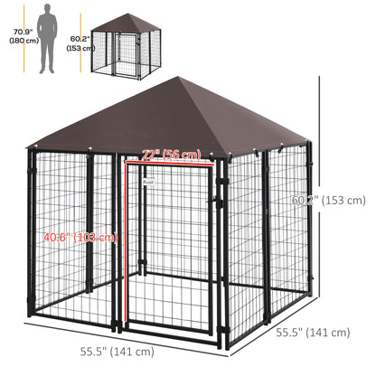 Corral exterior para perros de acero con cerradura