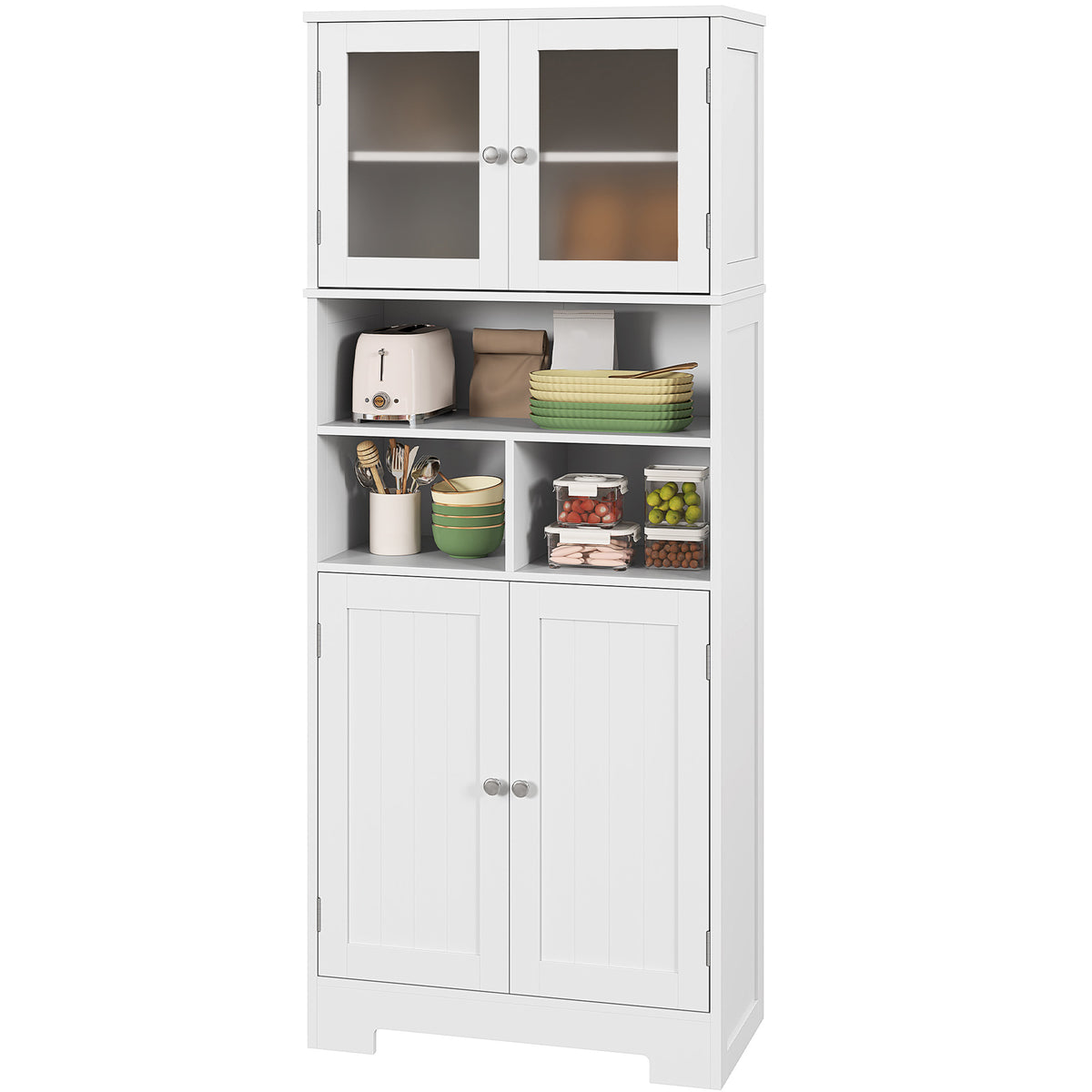 Armario de cocina independiente con puertas de cristal
