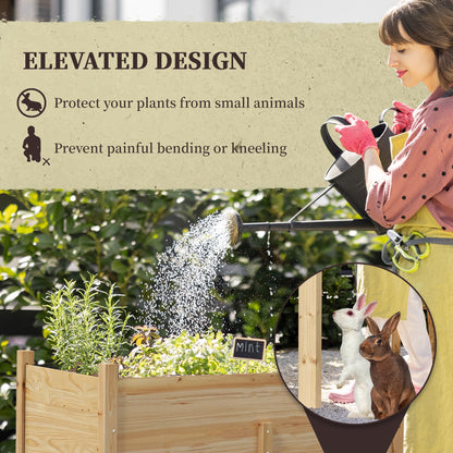 Wooden Raised Garden Planter Box with Drainage Holes