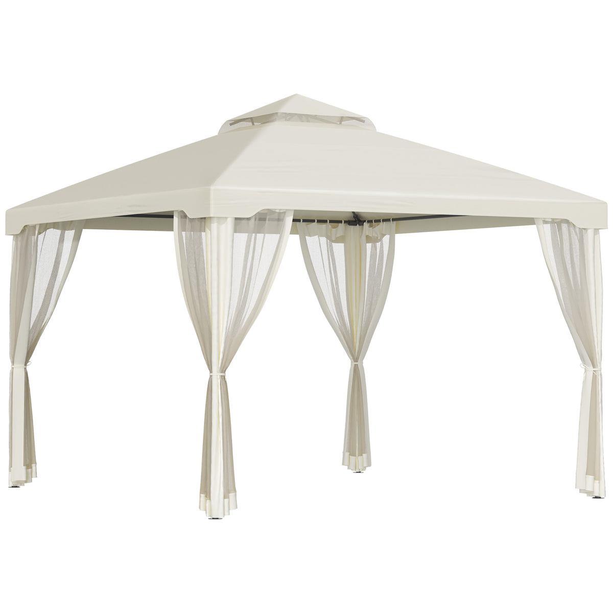 Gazebo de Patio 10x10 Pies Techo Doble