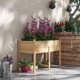 Wooden Raised Garden Planter Box with Drainage Holes