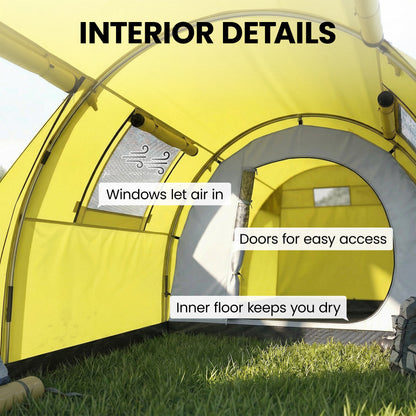 2-Room Waterproof Camping Tent for 3-4 People