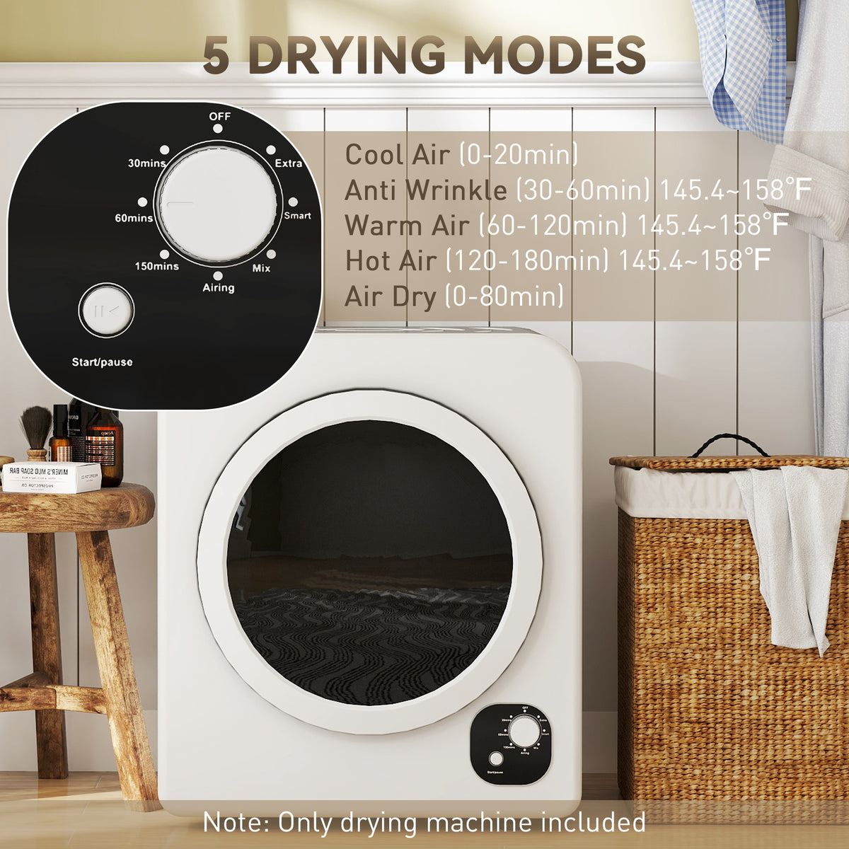 Compact Portable Laundry Dryer 1300W