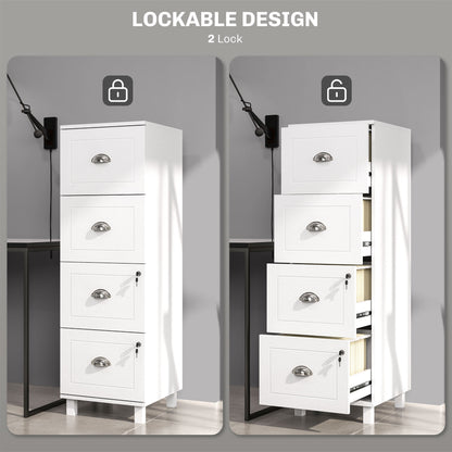 4-drawer office file cabinet with lock