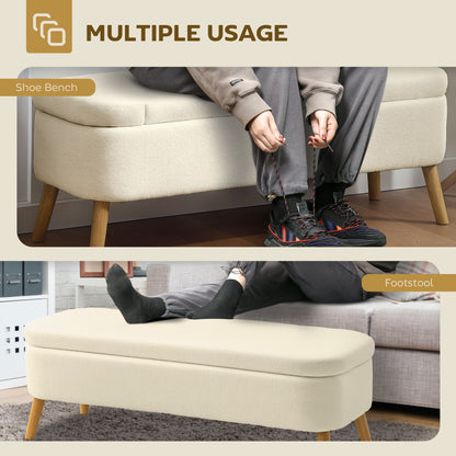 Teddy fleece storage bench 120 cm