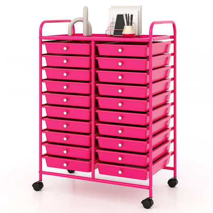 Rolling Storage Cart with 20 Drawers in 2 Rows