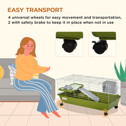Small Animal Cage with Wheels and Accessories