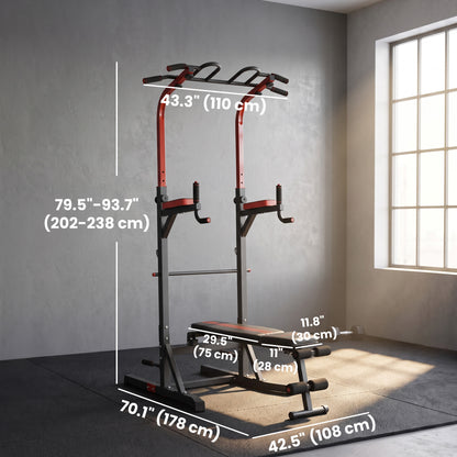 Estación de musculación multifunción con banco de extensiones