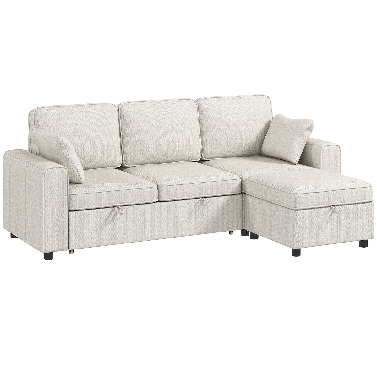 Modular Sectional Sofa Bed with Storage Ottoman