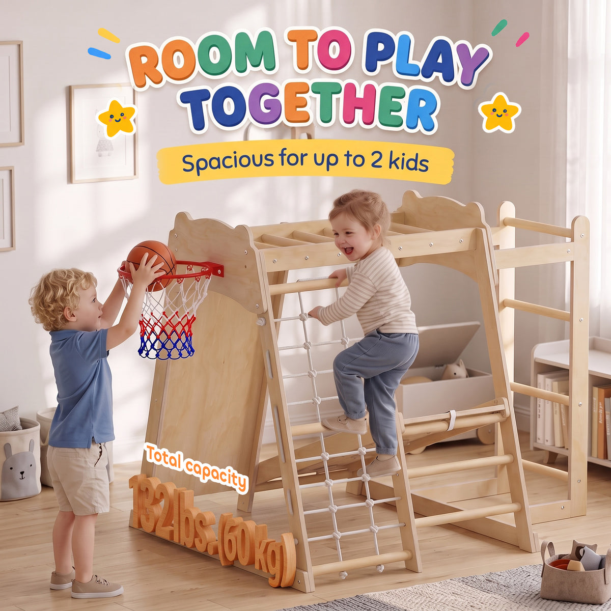 7-in-1 Kids Montessori Jungle Gym