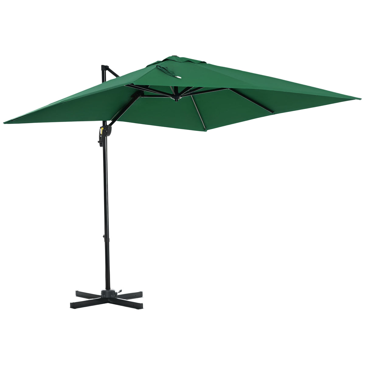 Sombrilla excentrada cuadrada de 245 cm con rotación de 360 grados