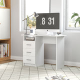 Computer Desk with 3 Drawers and Open Shelf