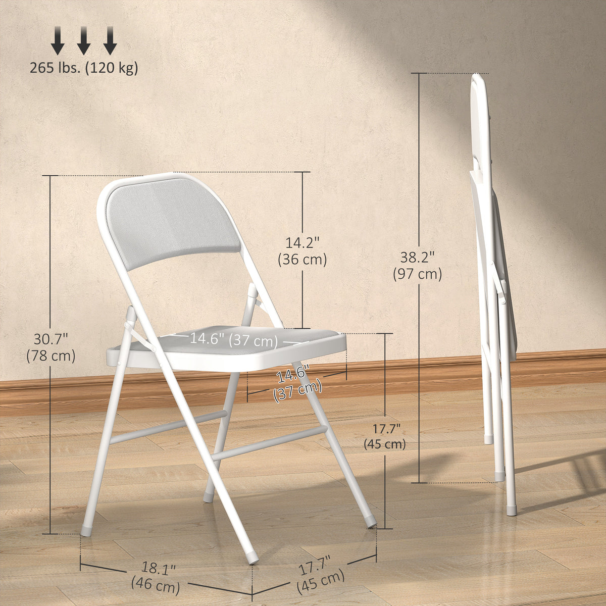 Set of 4 metal folding chairs