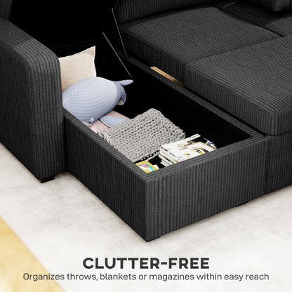 Sofá cama convertible de 206 cm con almacenamiento integrado
