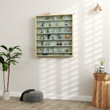 7-Tier Wall Display Cabinet with Glass Doors