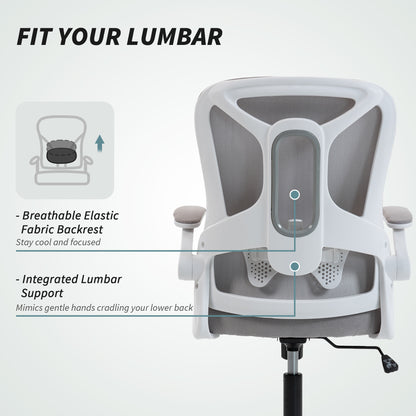 Silla de oficina ergonómica giratoria con soporte lumbar