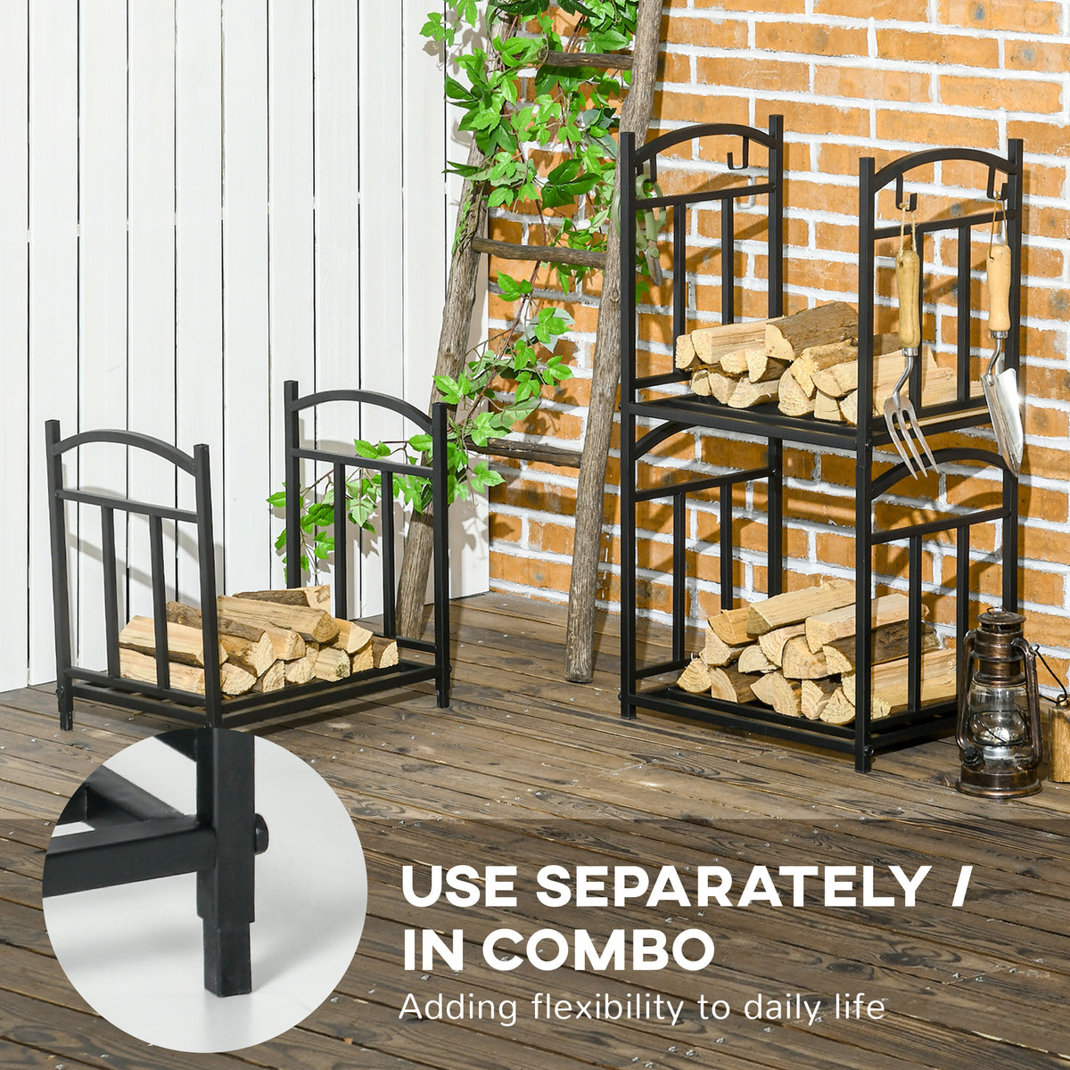 Soporte para leña de 3 niveles