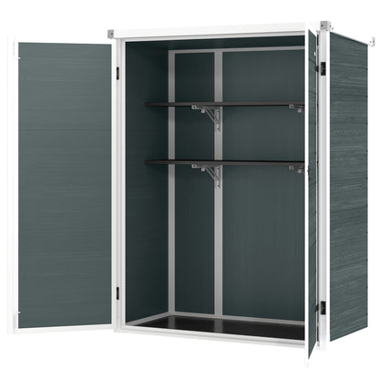 Storage Shed 4.4' × 2.3' Lockable Doors Foldable Shelves