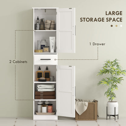 Tall Bathroom Cabinet Barn Doors Drawer Adjustable Shelves