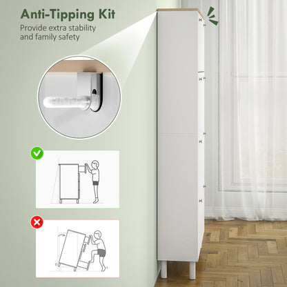 Narrow Shoe Cabinet 4 Flip Drawers — Holds 24–32 Pairs