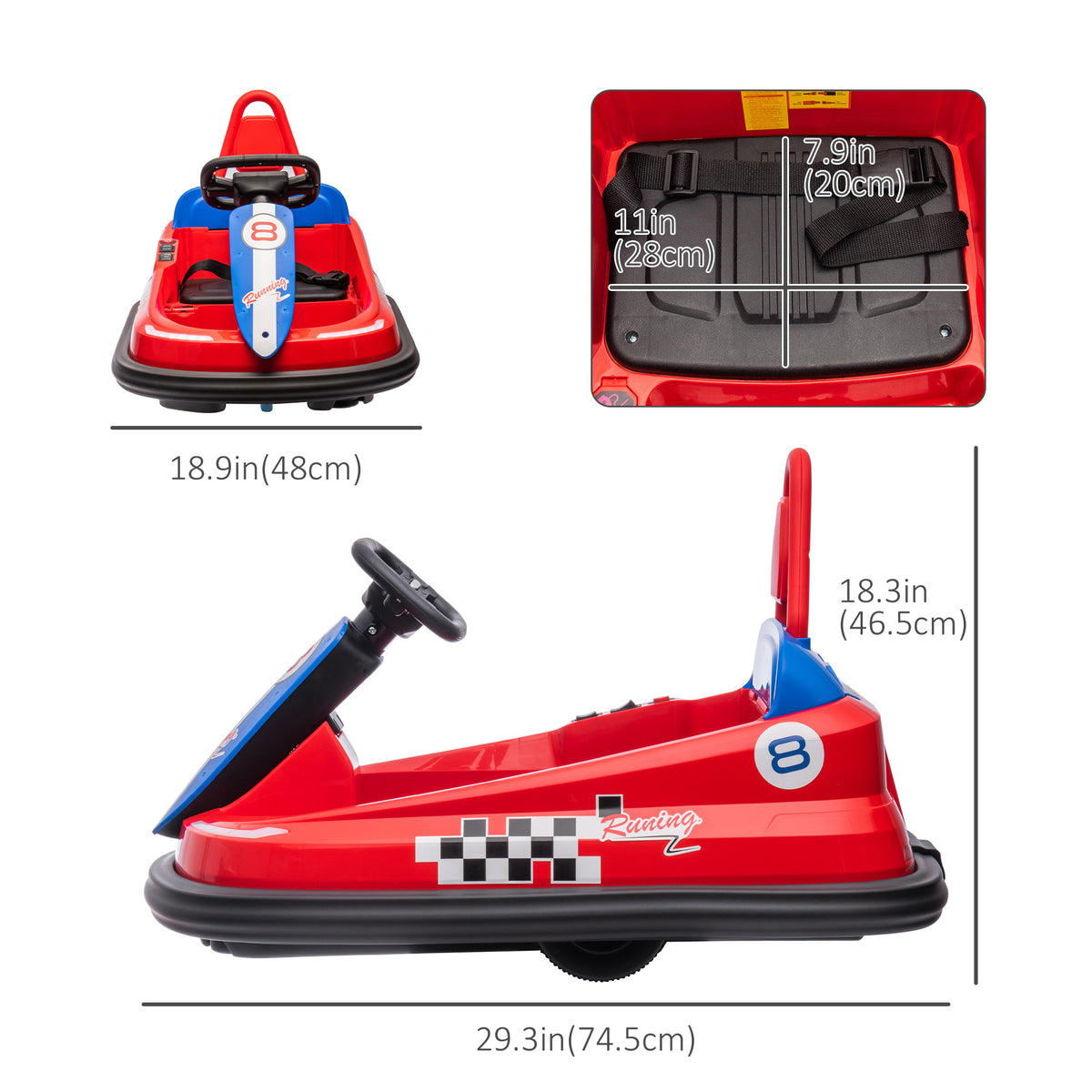 Electric Bumper Car for Toddlers 6V 360° Spin