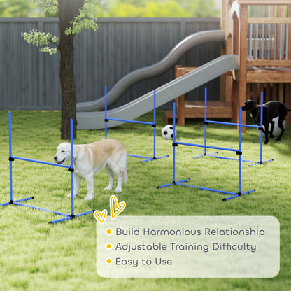 Juego de 4 vallas de agilidad ajustables para perros