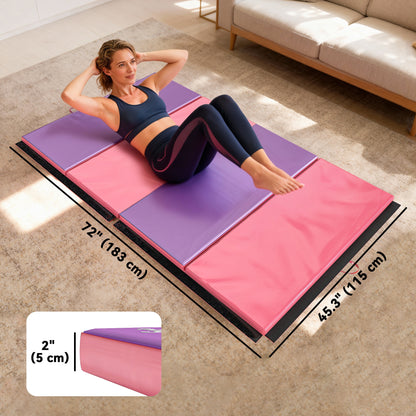 Foldable foam gymnastics exercise mat