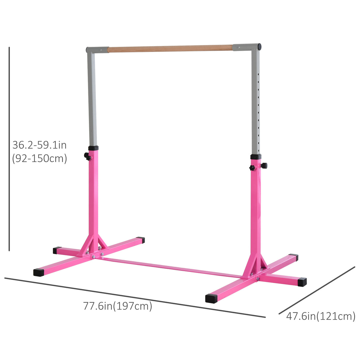 Barra de gimnasia profesional ajustable para niños