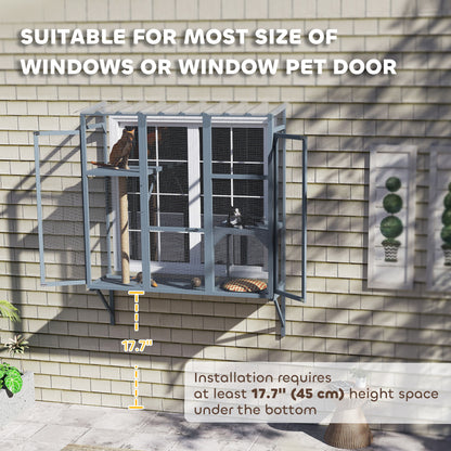 Rejilla exterior para gatos de 3 niveles con plataformas