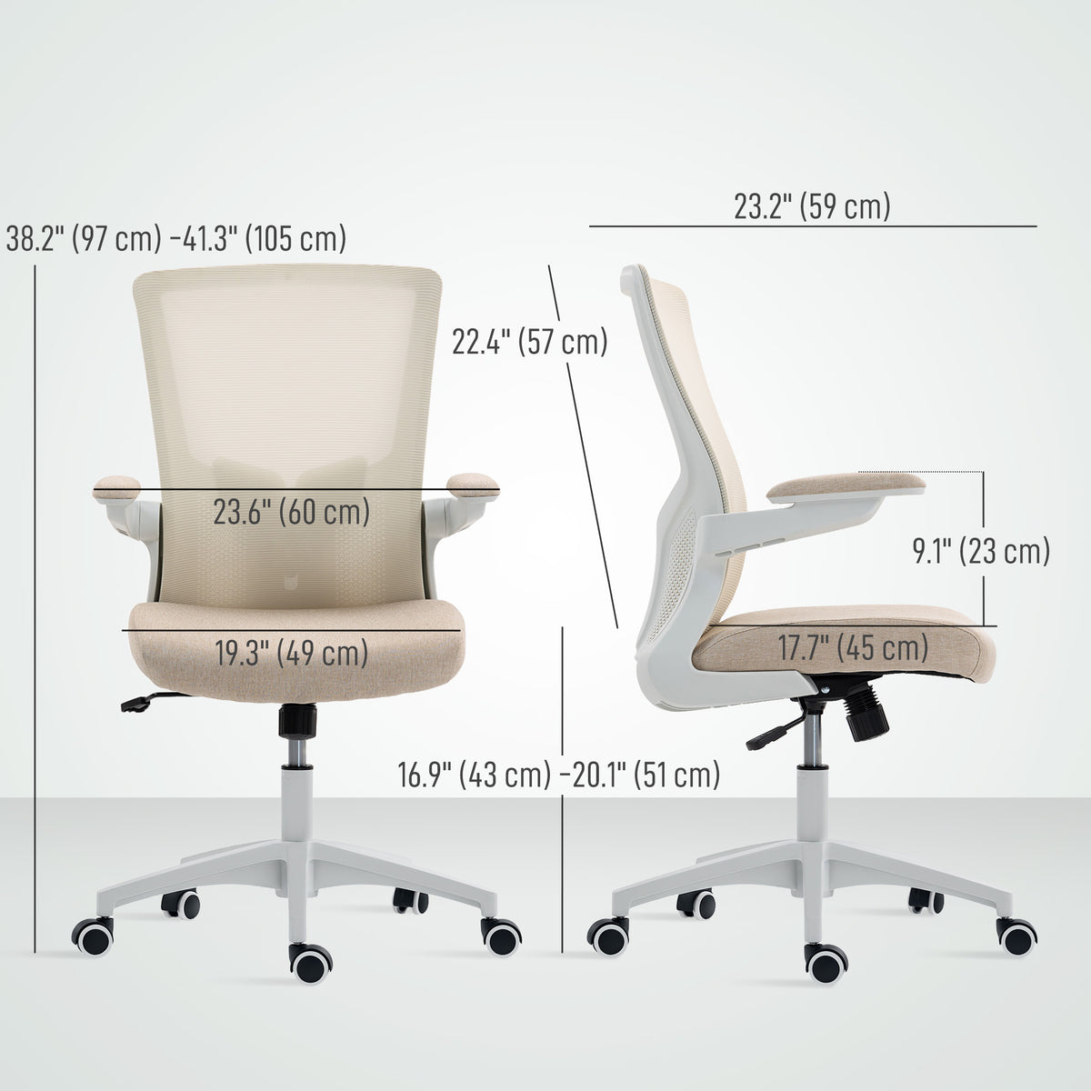 Silla de oficina ergonómica giratoria y ajustable