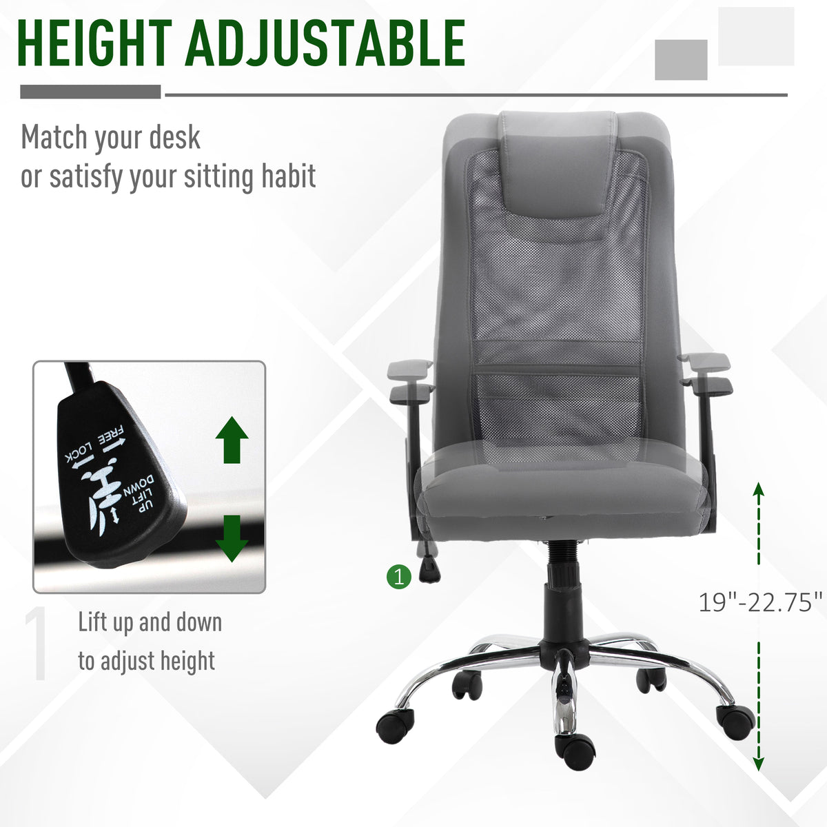 Ergonomic High Back Mesh Office Chair with Headrest