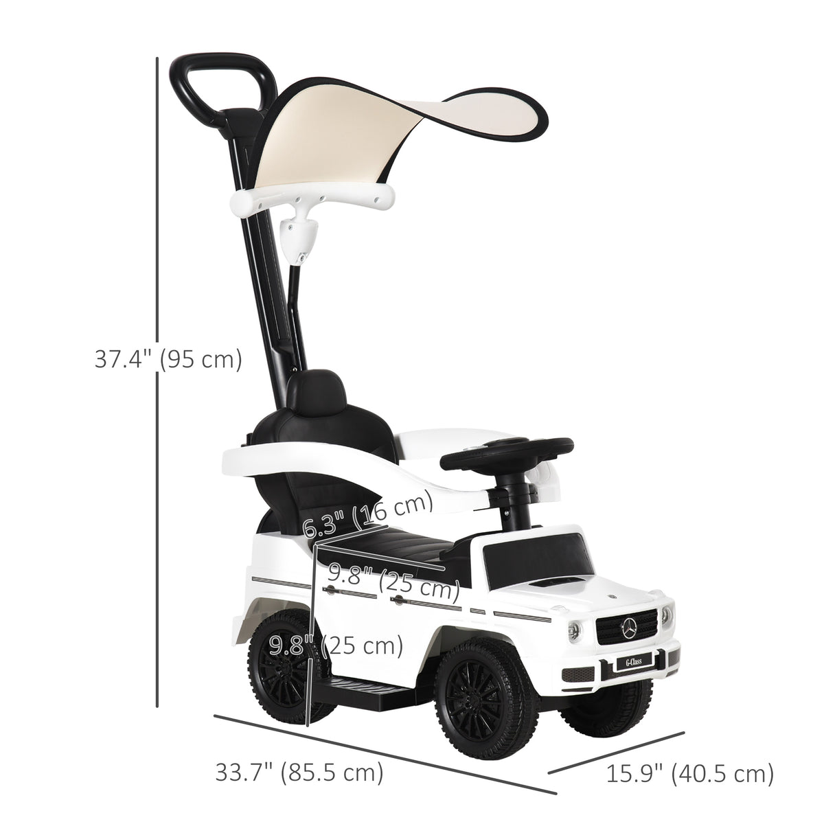 Mercedes G350 Push Car 3-in-1 with horn and steering