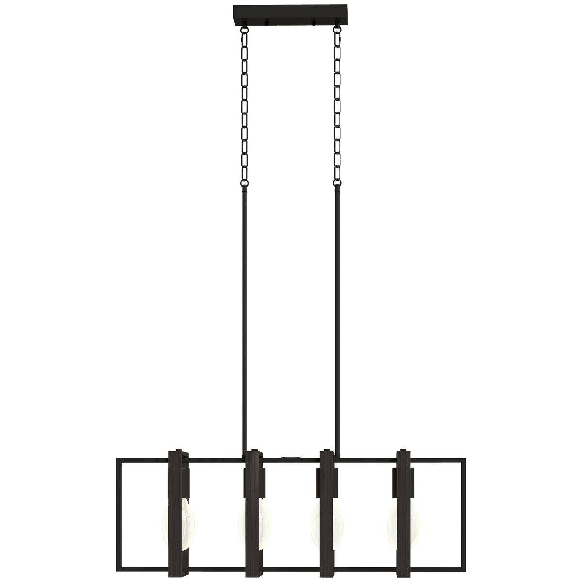 Farmhouse Linear Pendant Light 4 Rotatable Frames