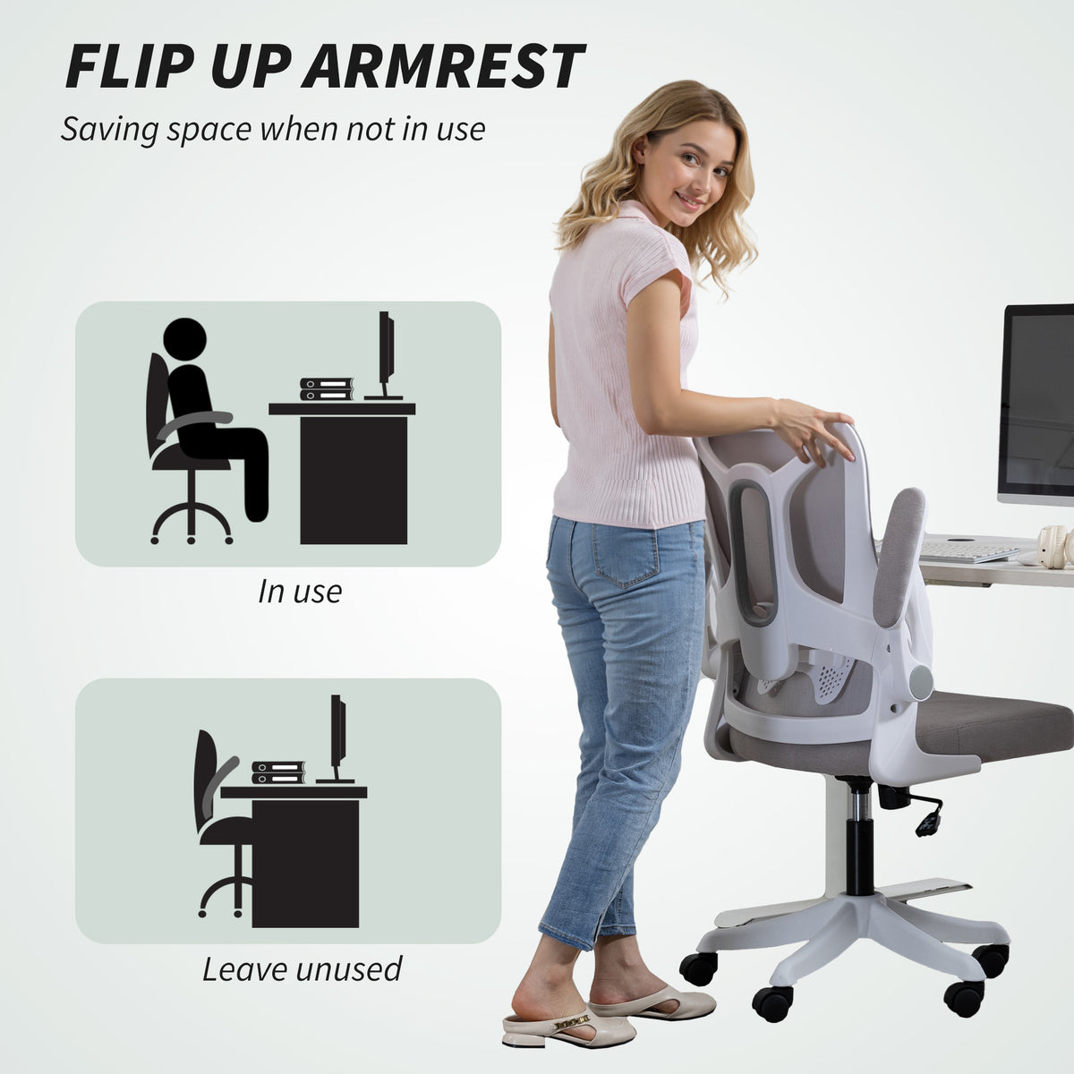 Silla de oficina ergonómica giratoria con soporte lumbar
