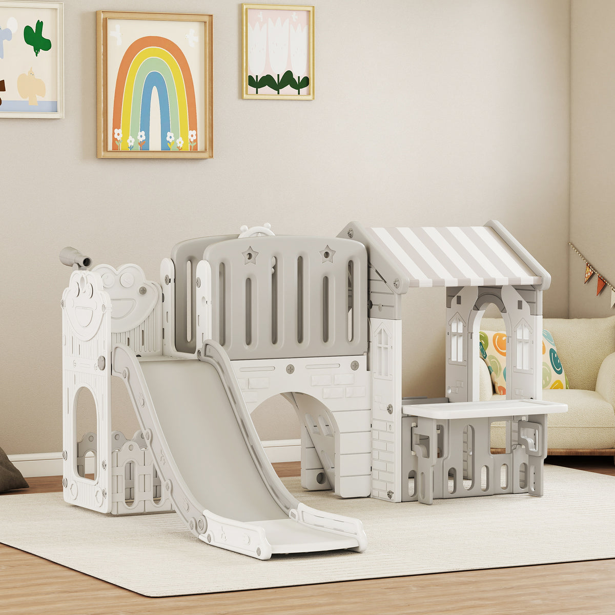 7-in-1 Toddler Slide Playground Playset