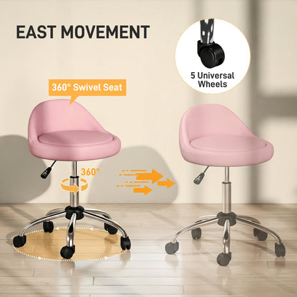 Adjustable Rolling Salon Stool