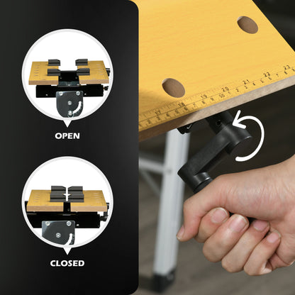 Adjustable Work Bench 6-Level Height Steel Frame