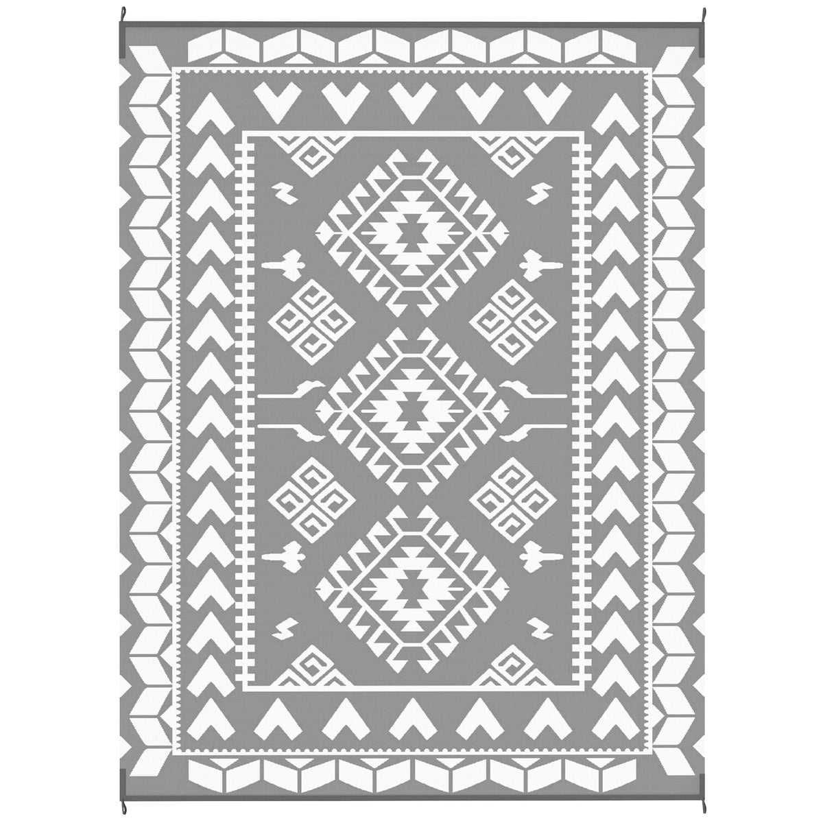 Alfombra de exterior reversible 9' x 12' — gris