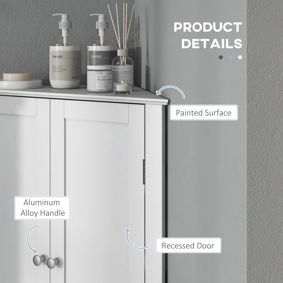 Mueble de almacenamiento esquinero moderno para baño