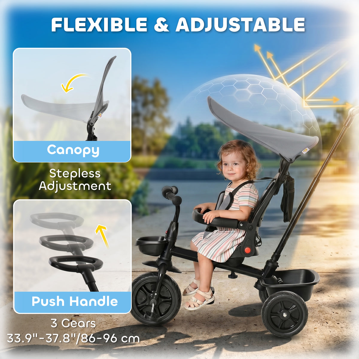 5-in-1 Growing Tricycle with Parent Handle
