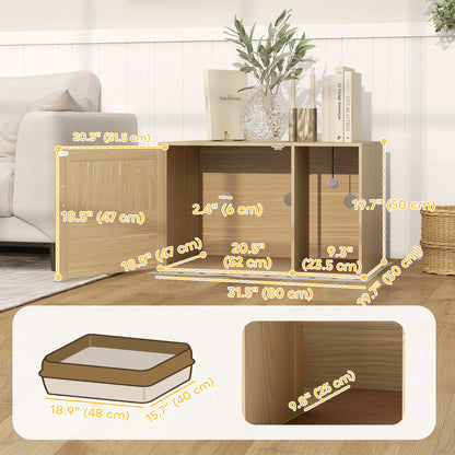 Mueble para arenero de gato estilo boho