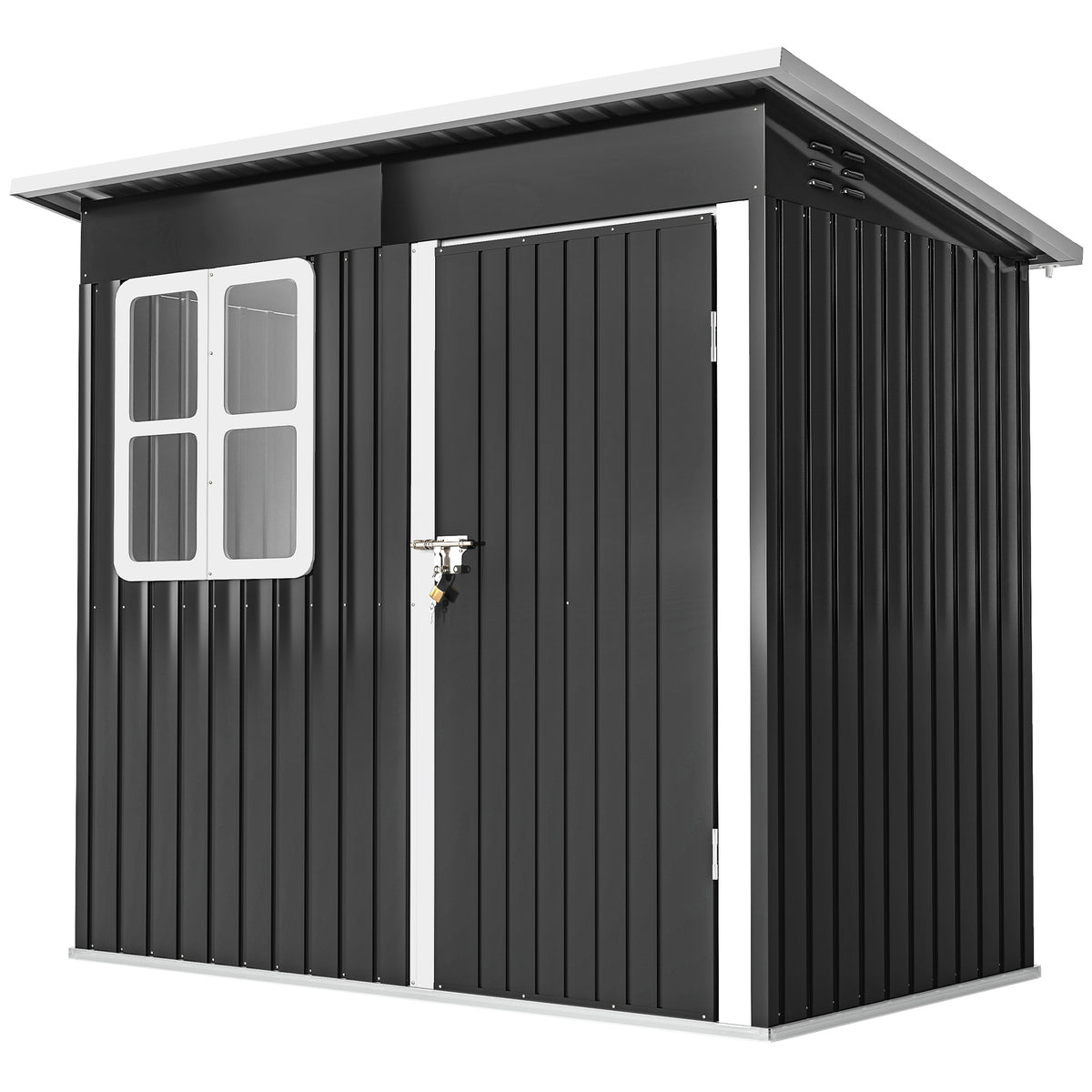 Galvanised Steel Outdoor Storage Shed 7' x 4' with Window
