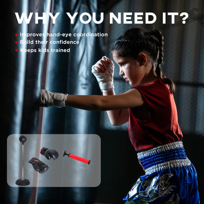 Freestanding Punching Bag with Stand Gloves and Pump