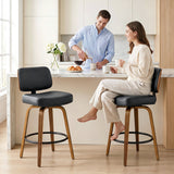 Modern Swivel PU Leather Counter Bar Stools — Set of 2