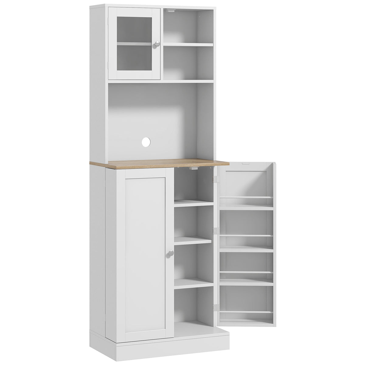 Armario de cocina despensa con puertas de vidrio